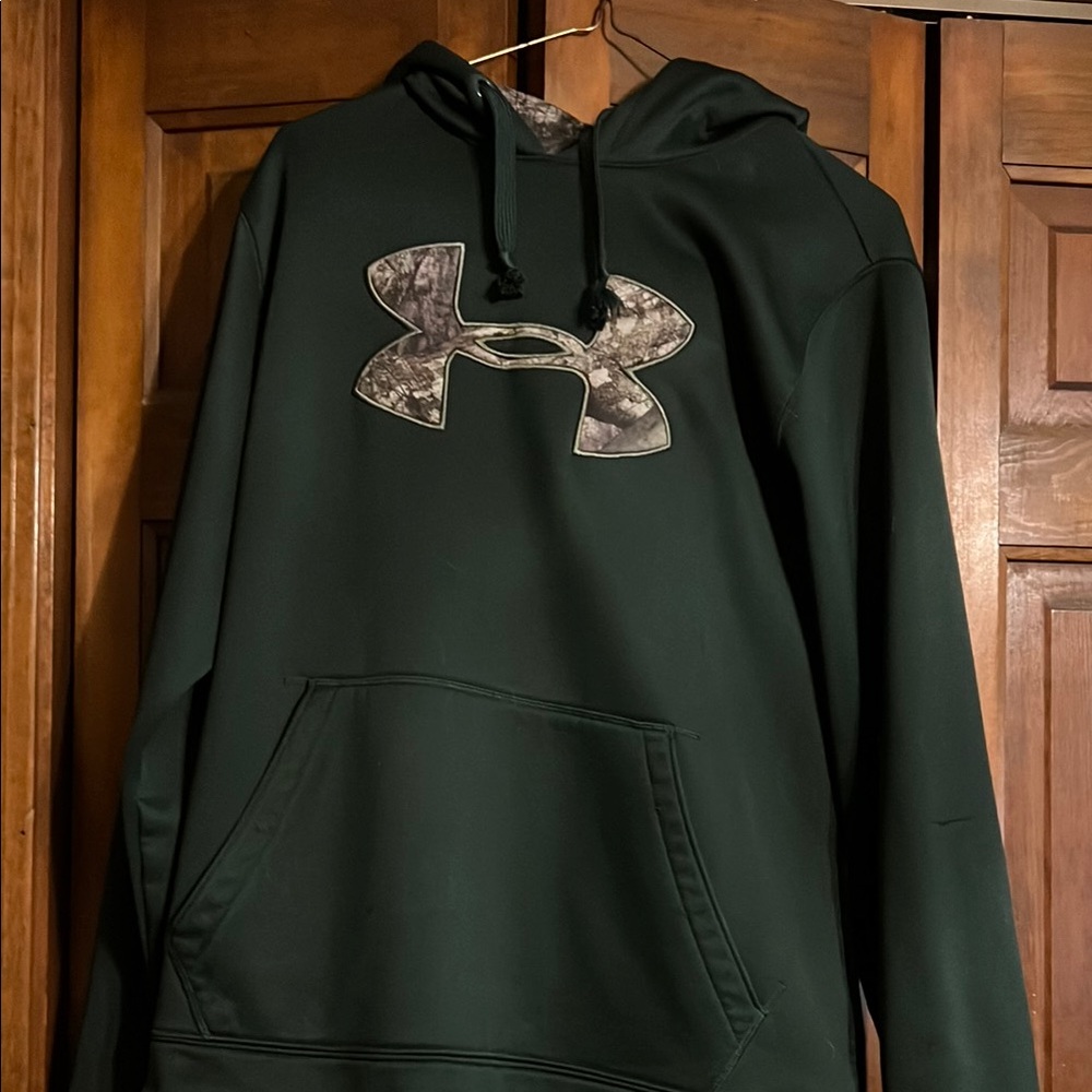 Under Armour Dark Green Hoodie with Camo Emblem